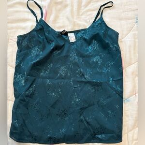 H&M Teal Floral Camisole Top, Size 0/XS